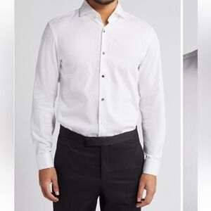 Hugo Boss Slim Fit Tuxedo Shirt Retail $198